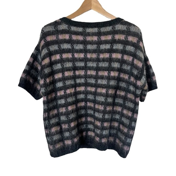 PRADA Maglieria Mohair Wool Windowpane Short Sleeve Sweater - Picture 4 of 15